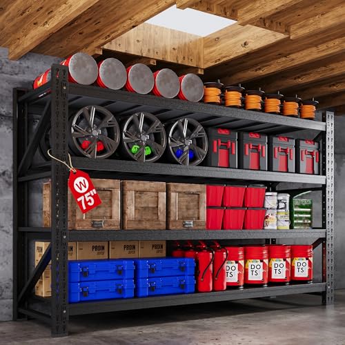 Heavy Duty 4-Tier Metal Garage Shelving Unit, Adjustable Steel Storage Rack D5378