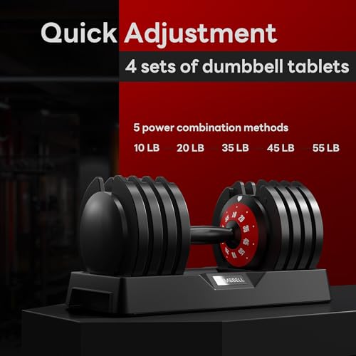 Adjustable Dumbbells 5LB to 110LB Free Weight Set with Anti-Slip Metal Handle for Home Gym F36243