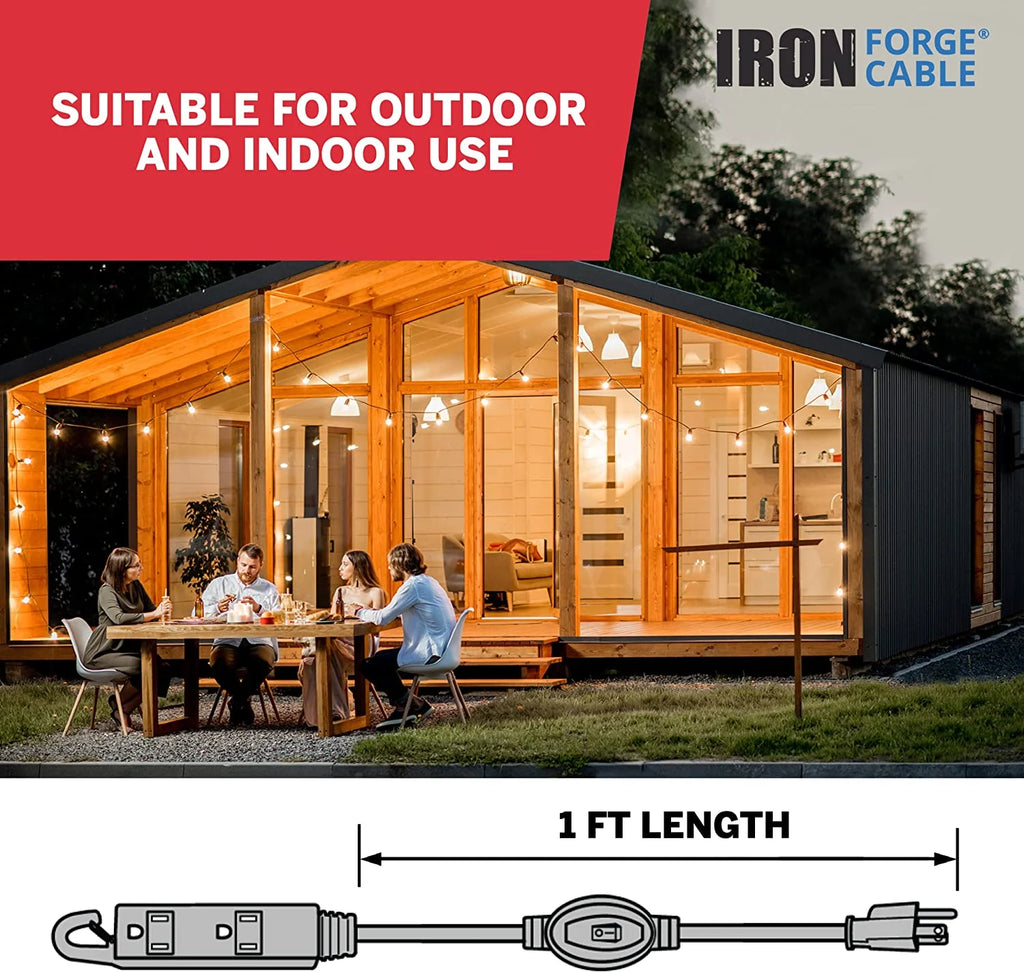 Inline Extension Cord with On/Off Switch, 3 Outlets, 1 FT O56424