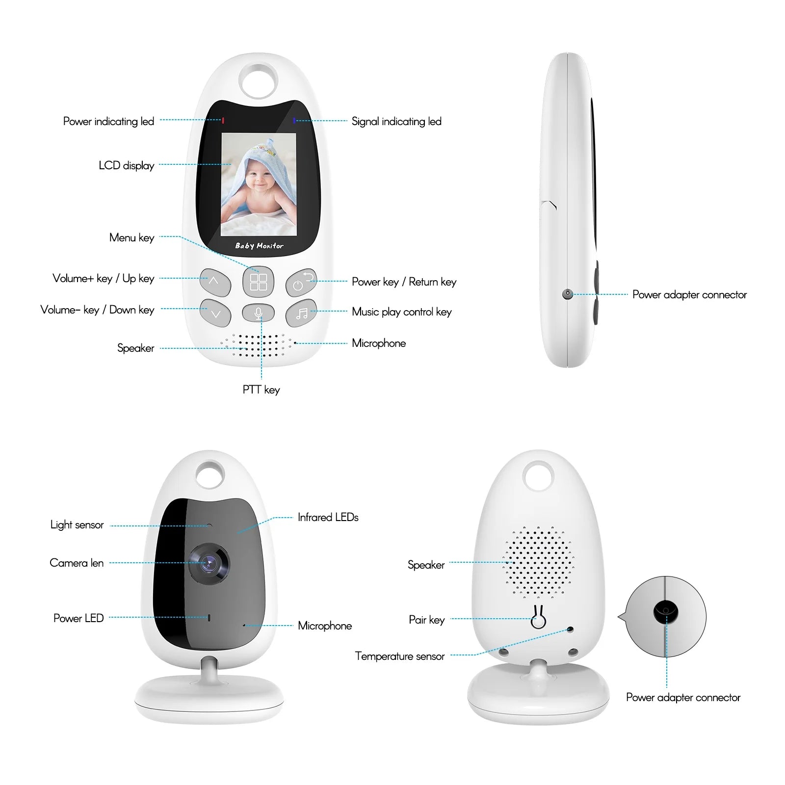 Wireless Monitor with 2.0 Inch LCD Screen W821