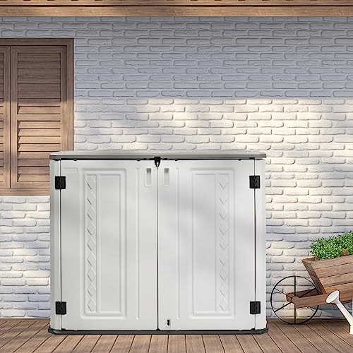 Outdoor Storage Shed, Resin Cabinet with Lockable Weatherproof Design O6489