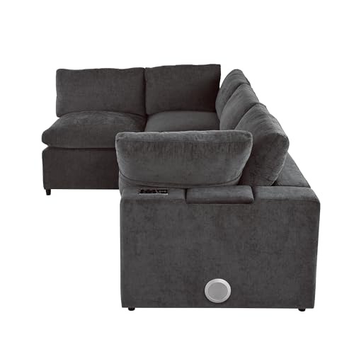 Modular Sectional Sofa with Ottoman, U-Shaped Lounge Couch H930