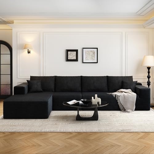 Modular Sectional Sofa with Ottoman, U-Shaped Deep Seat Couch for Living Room O870