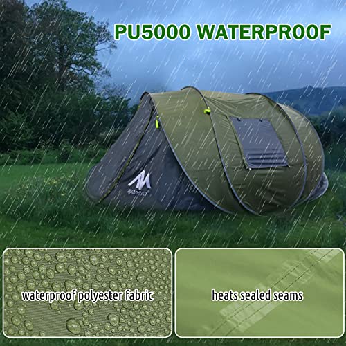 6 Person Easy Pop Up Tent for Camping, Double Layer Waterproof Instant Tent with Vestibule Y954227