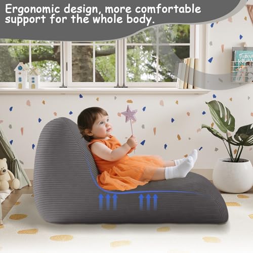 Unicorn Bean Bag Chair for Kids with Filler, Corduroy Floor Lounger, Pink W9694