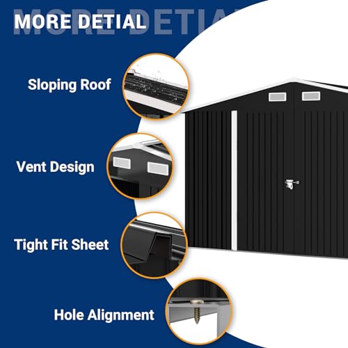 Outdoor Storage Shed 6 x 6 FT Resin Garden Shed with Lockable Door U891