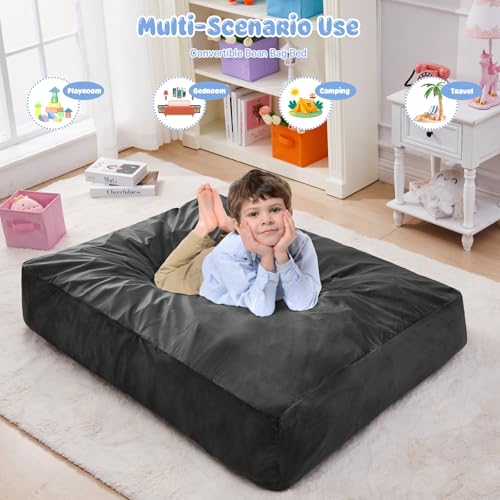 Giant Bean Bag Chair Convertible Bed with Microfiber Cover X2136