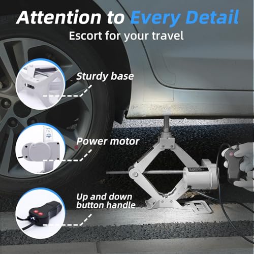 Electric Car Jack 3T Scissor Floor Jack Set 12V Automatic Vehicle Lift Kit for Tire Change L9182