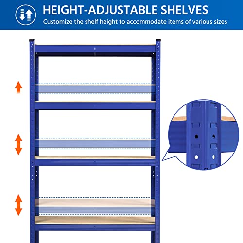 5-Tier Adjustable Metal Shelving Unit for Garage, Pantry, and Warehouse M7734
