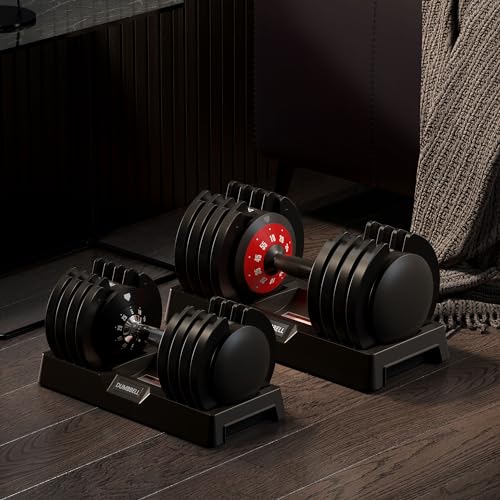 Adjustable Dumbbells 5LB to 110LB Free Weight Set with Anti-Slip Metal Handle for Home Gym F36243