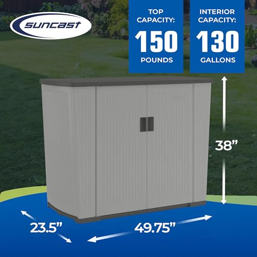 Outdoor Storage Shed for Patio and Garden, 130 Gallon, Dove Gray J61711