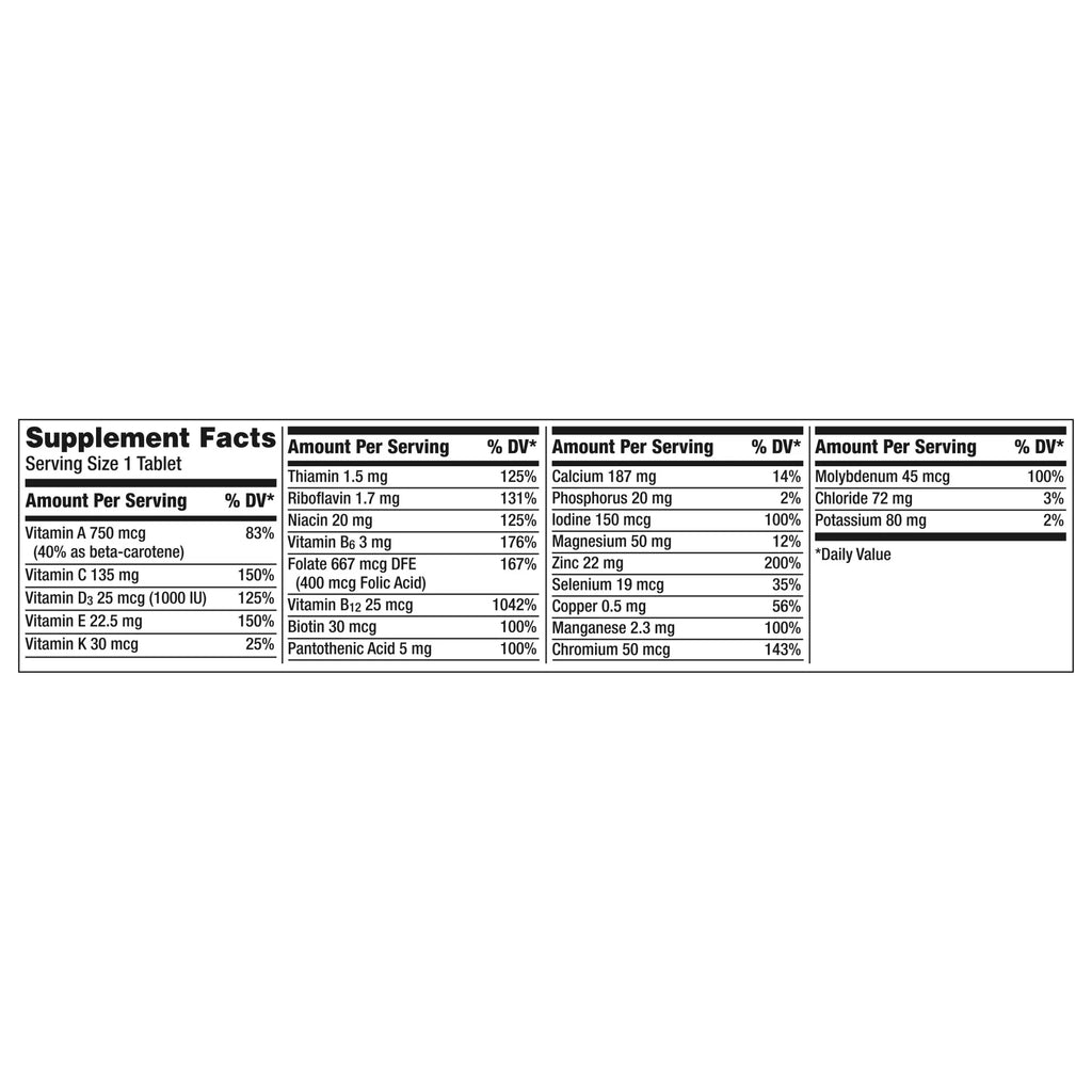 Multivitamin for Adults 50 Plus, 325 Ct E6086