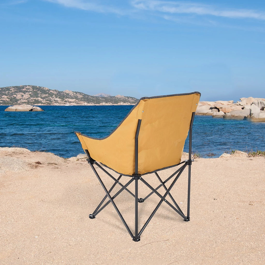 Portable Folding Camping Quad Chair, Heavy-Duty Steel Frame, Supports 250lbs, with Carrying Bag A8160