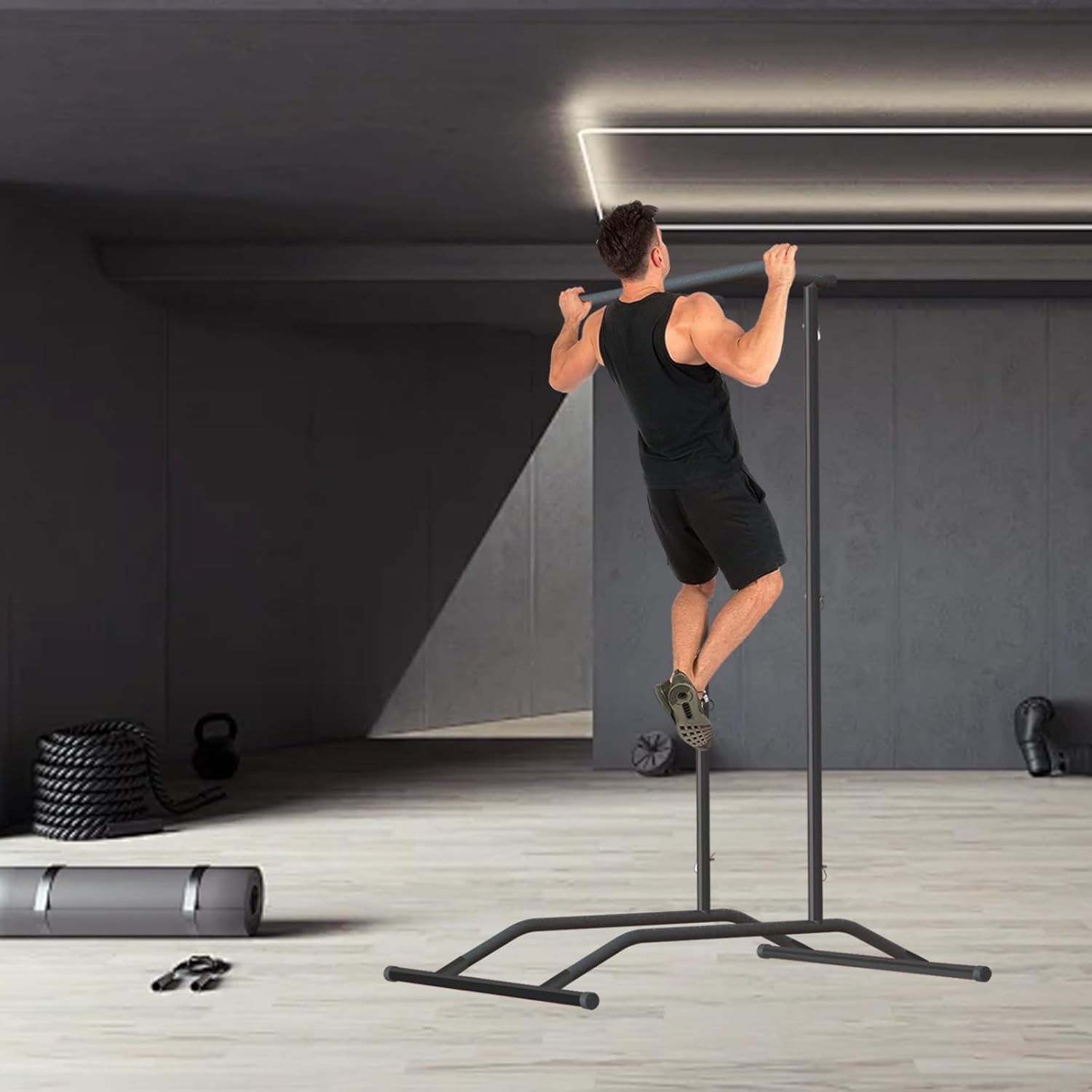 Pull Up Bar Dip Station Power Tower for Home Gym D893
