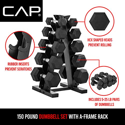 150 LB Dumbbell Set with Rack V1128