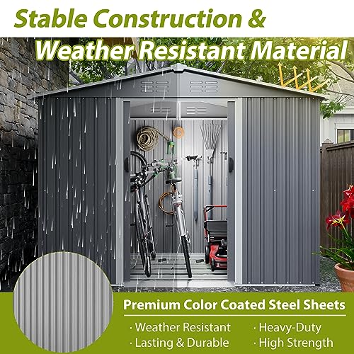 Outdoor Storage Shed, Heavy-Duty All-Weather Tool Shed with Lockable Doors C3585