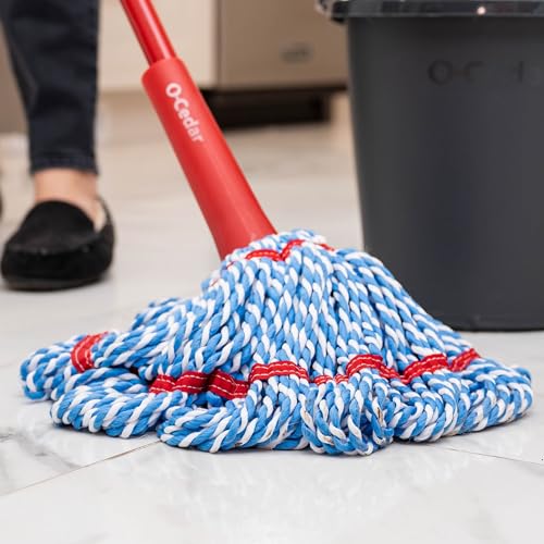 Microfiber Twist Mop with 2 Extra Refills, Hands-Free Wringing, 18-Inch Head, Safe on All Floors U710302