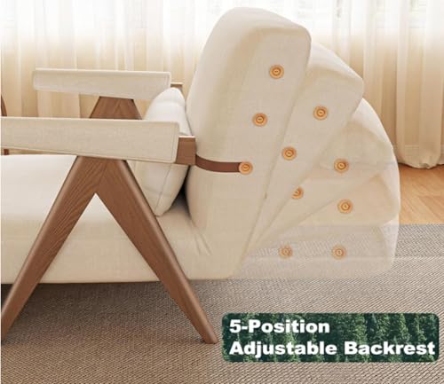 Convertible Sofa Bed Chair, 3-in-1 Sleeper Chair with Adjustable Backrest Q50542
