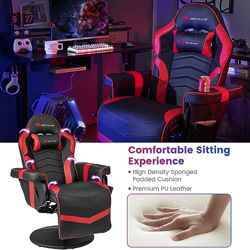 Massage Gaming Chair with Adjustable Backrest and Footrest G669073