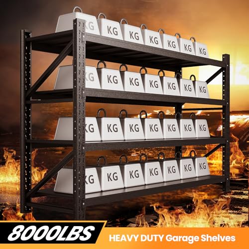 Heavy Duty 4-Tier Metal Garage Shelving Unit, Adjustable Steel Storage Rack D5378
