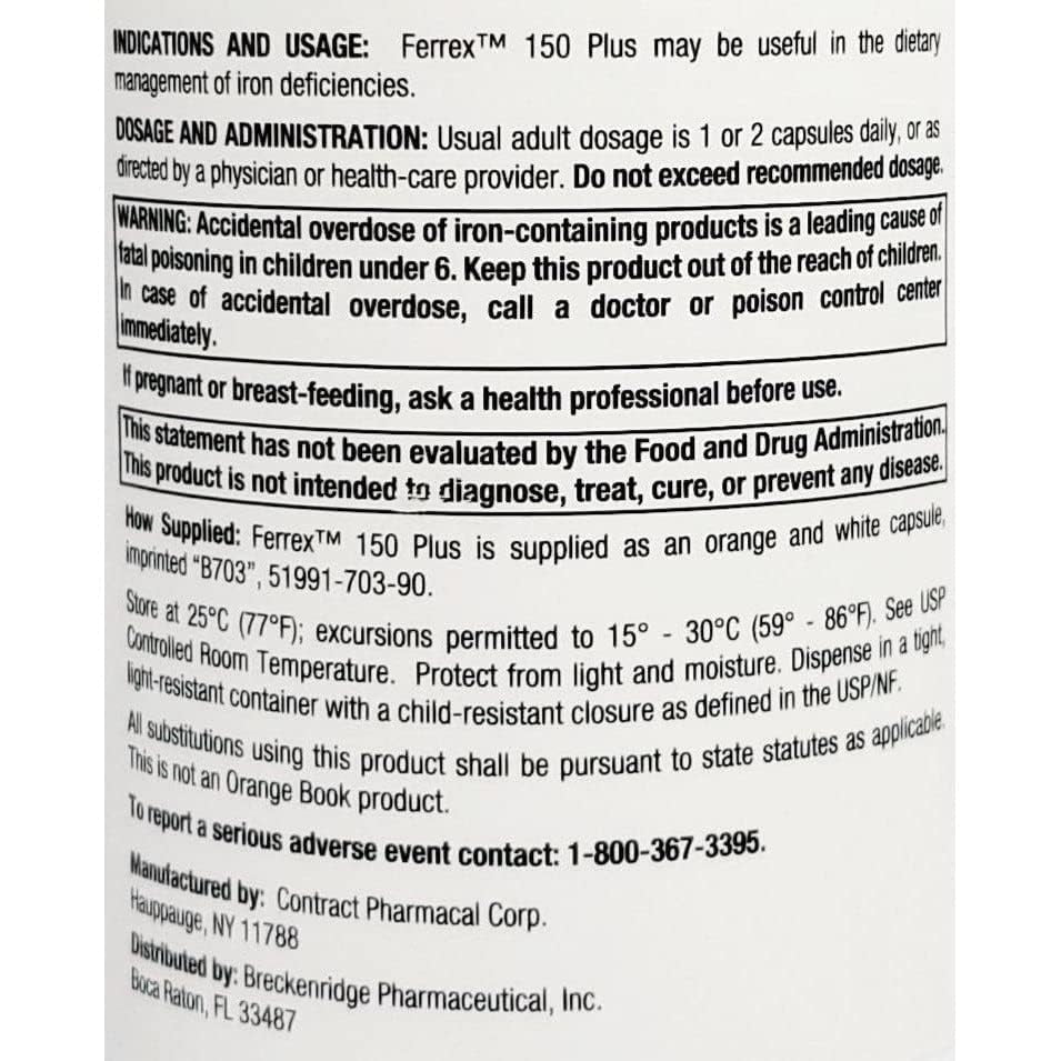 Polysaccharide Iron Complex Capsules 100 Count O350200