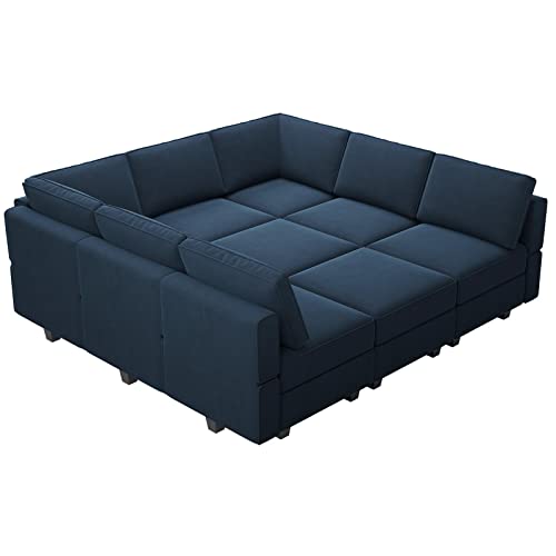Modular Velvet Sectional Sofa with Chaise Lounge and Storage X4138