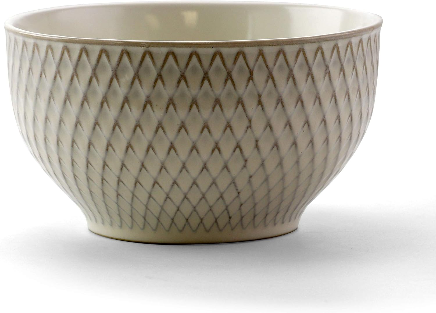 Contemporary Round Stoneware Dinnerware Set, 16 Piece, White Z3526