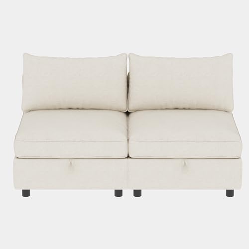 Modular Storage Sectional Sofa with Movable Ottomans, U-Shaped Chenille U839651