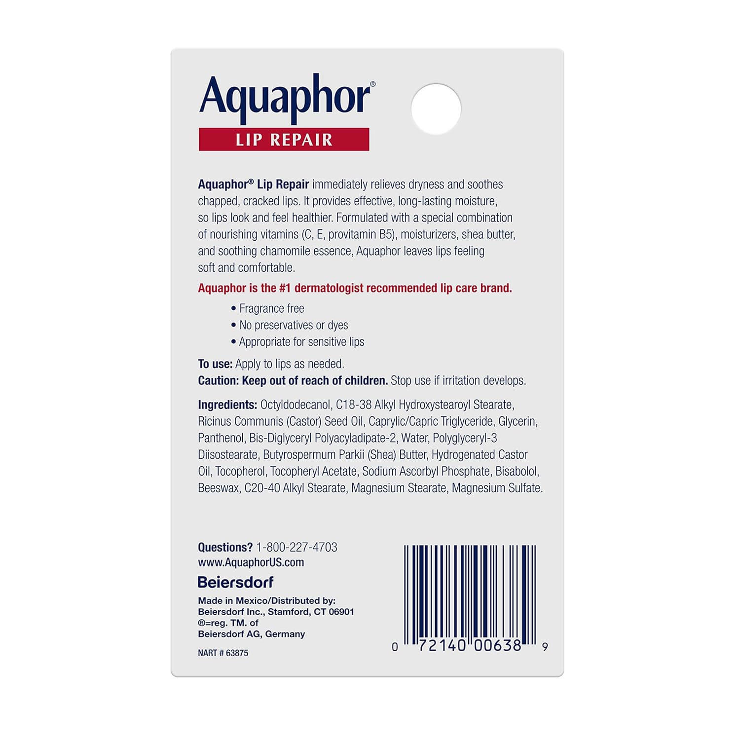 Lip Repair Ointment for Dry Chapped Lips, 0.35 oz Tube X5340