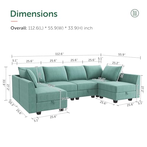 Modular Sectional Sofa with Storage, Grey Z479035