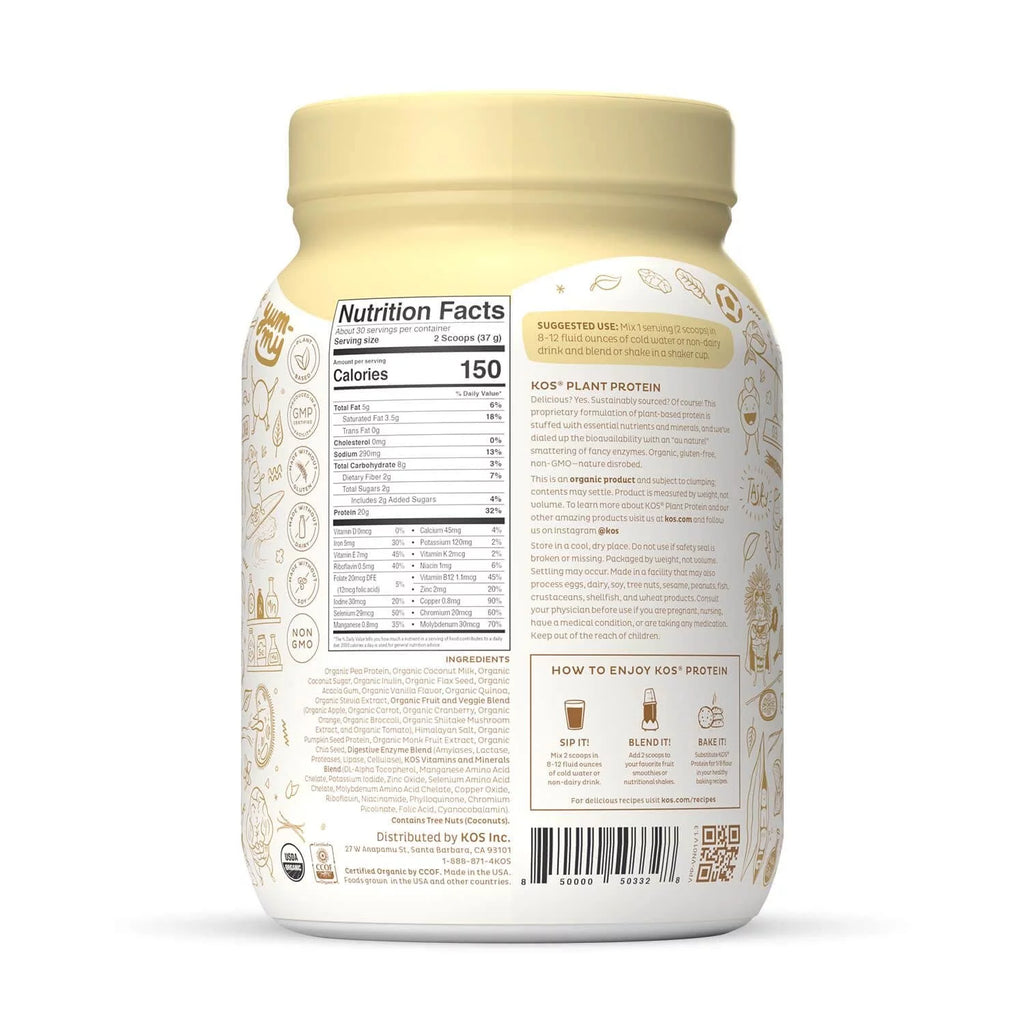 Vanilla Organic Vegan Protein Powder, Plant Based, Dairy Free X17478