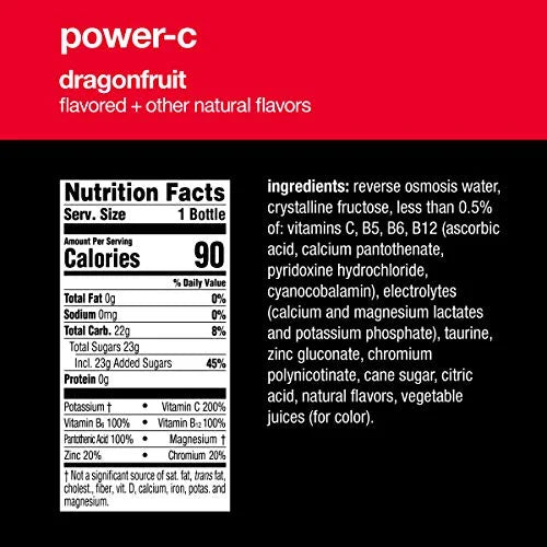Electrolyte Enhanced Water with Vitamins, Dragonfruit, 16.9 Fl Oz (Pack of 24) S18431