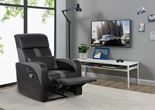 Recliner Gaming Chair with Bluetooth Audio, Headrest Speakers, Footrest and Cupholder M149