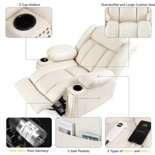 Power Lift Recliner Chair for Elderly with Heat and Massage, Adjustable Positions, Dark Brown P618617