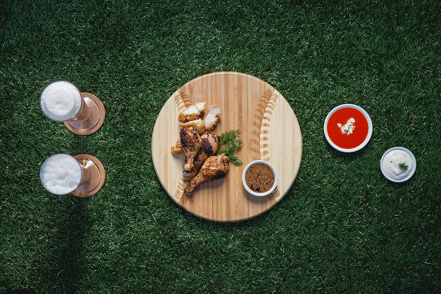 Baseball Cheese Board, Novelty Charcuterie Serving Platter, Bamboo F12030