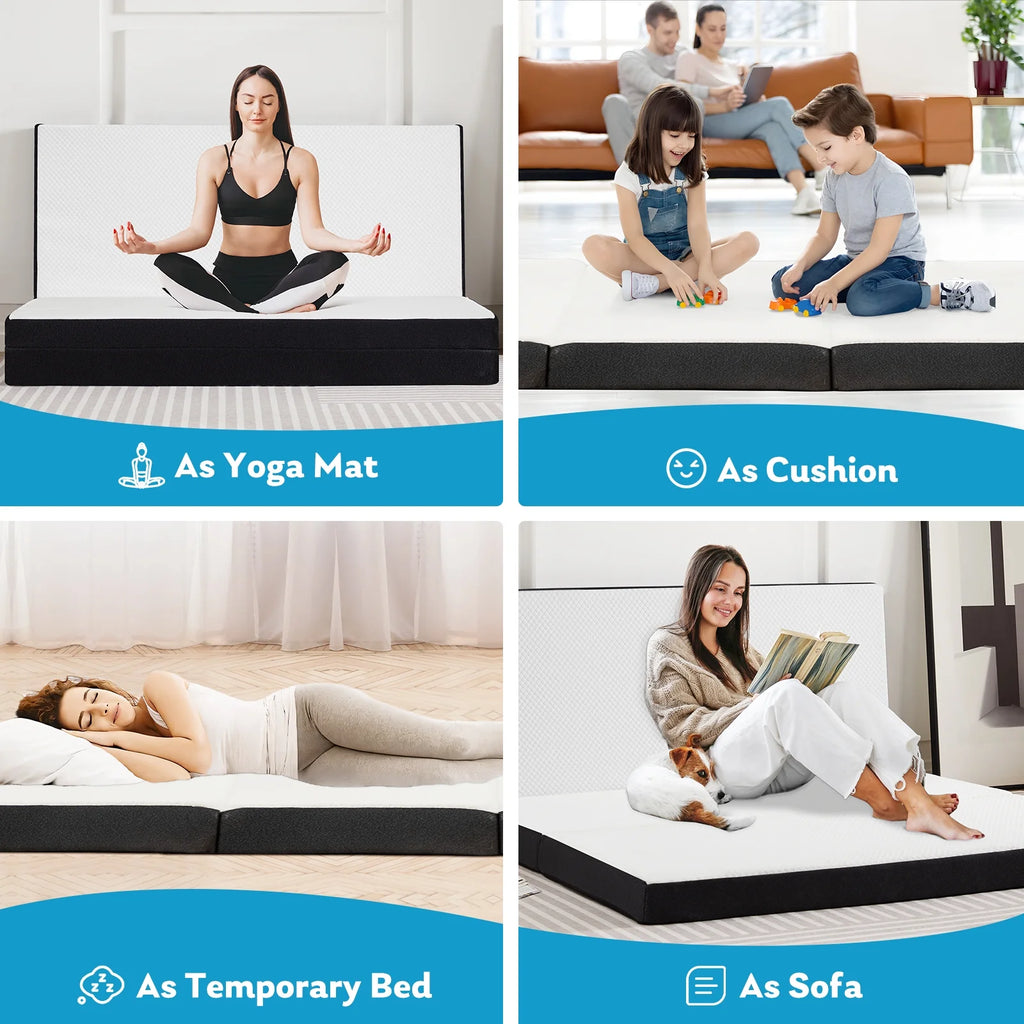 Tri-fold Memory Foam Mattress for Guest Bed and Camping K652923