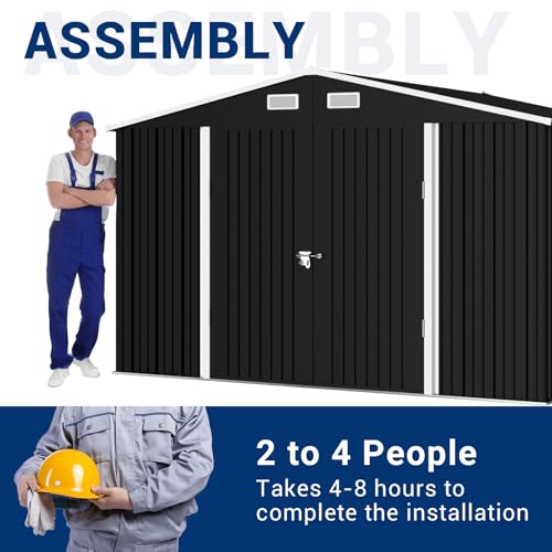 Outdoor Storage Shed 6 x 6 FT Resin Garden Shed with Lockable Door U891