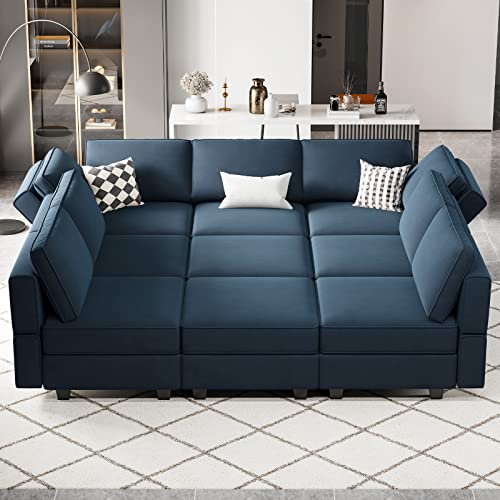 Modular Velvet Sectional Sofa with Chaise Lounge and Storage X4138