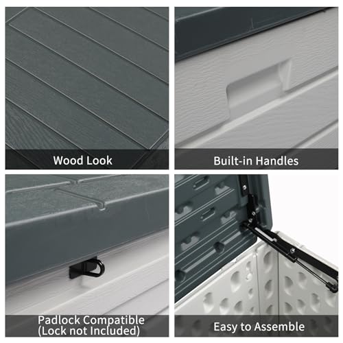 Outdoor Storage Shed, Resin Cabinet with Lockable Weatherproof Design O6489