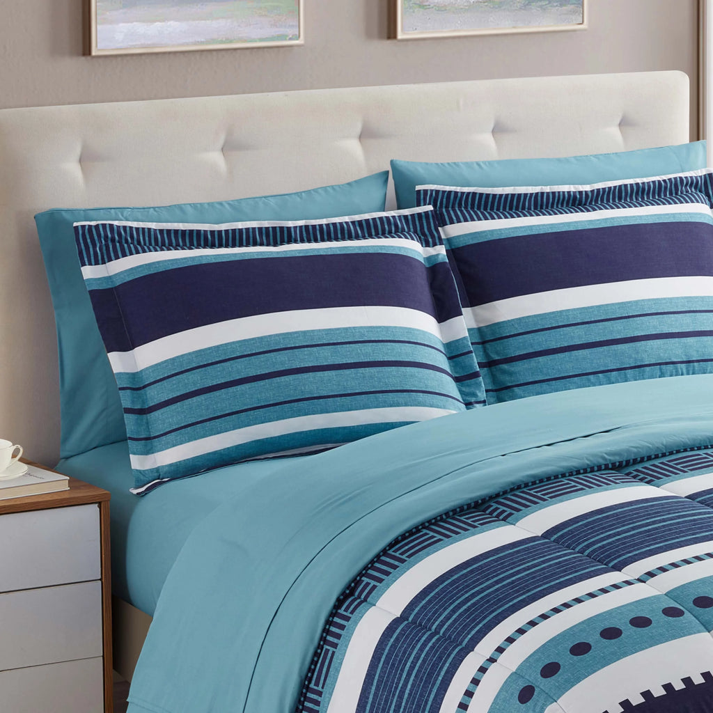 Queen Bed in a Bag Comforter & Sheet Set, 7 Piece U47406