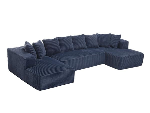 Modular Sectional Sofa with Chaise Lounge, Corduroy Memory Foam, Black Z82307