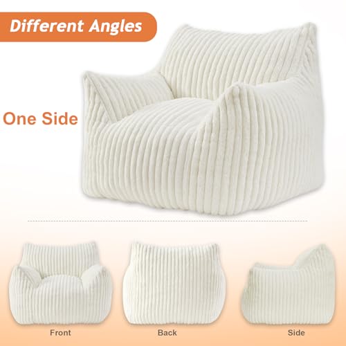 Plush Bean Bag Chair with Armrests for Adults and Teens M473