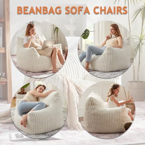 Plush Bean Bag Chair with Armrests for Adults and Teens M473