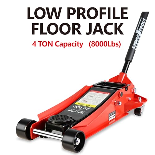Heavy Duty Hydraulic Floor Jack, Low Profile Steel Racing Jack, 2 Ton Capacity, Blue H1350