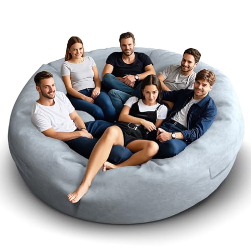 Bean Bag Chair for Adults 3FT, Soft Removable Cover, Light Gray X3039