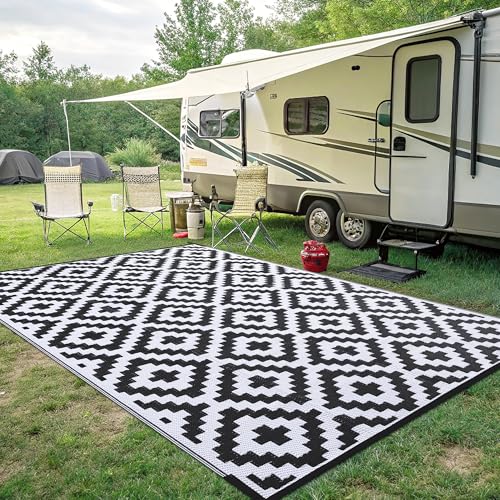 Waterproof Outdoor Rug 5x8 ft, Reversible Plastic Straw Patio Mat Z2613