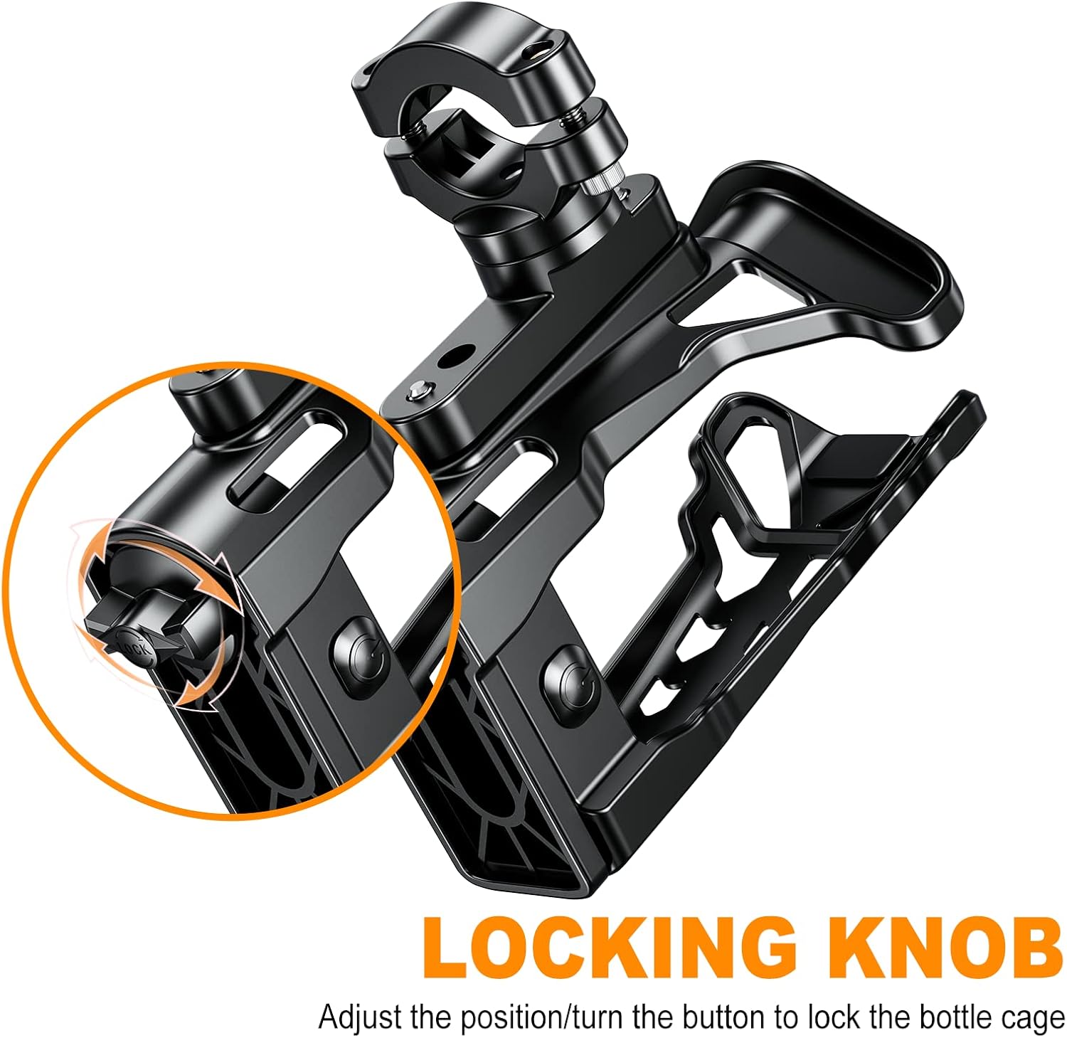 Motorcycle Cup Holder, 360° Rotation, Max Load 32oz, Matte Black Y9652