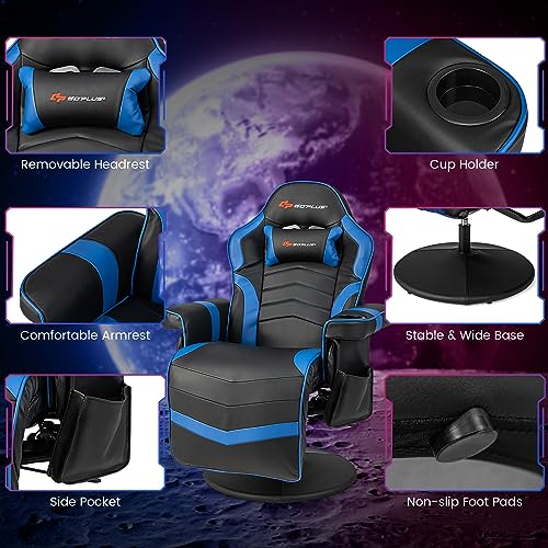 Massage Gaming Chair with Adjustable Backrest and Footrest G669073
