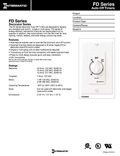 30-Minute Spring-Loaded Wall Timer for Fans and Lights, Ivory G191335