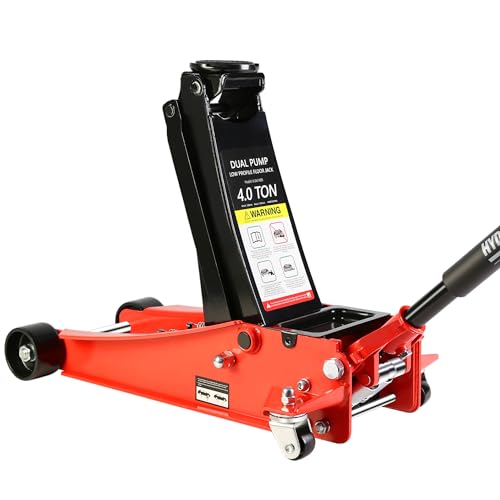 Heavy Duty Hydraulic Floor Jack, Low Profile Steel Racing Jack, 2 Ton Capacity, Blue H1350